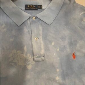 Ralph Lauren Sky Blue Polo Shirt with Red Logo 3XB